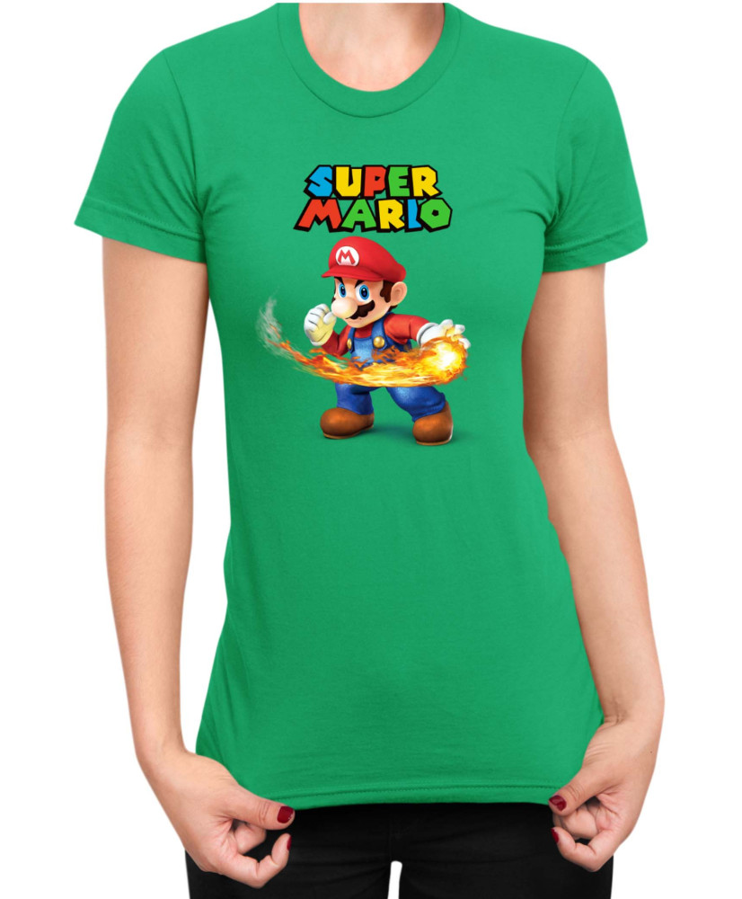 Дамска Тениска Super Mario Nintendo Mario Fireball 2