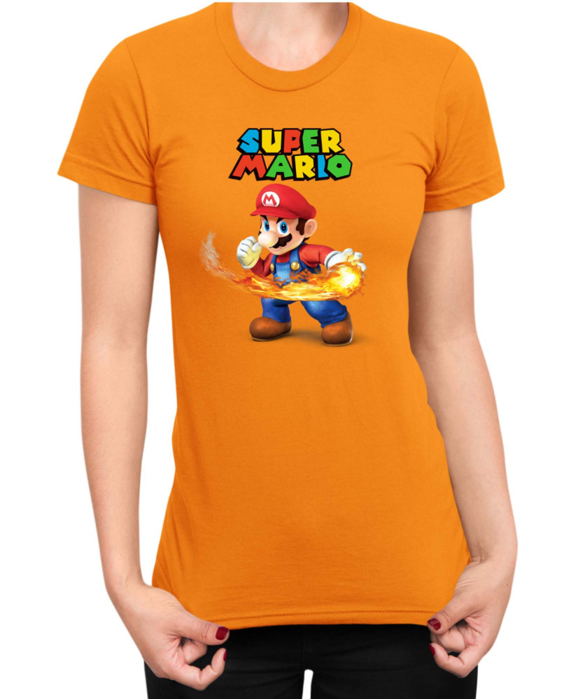 Дамска Тениска Super Mario Nintendo Mario Fireball 2
