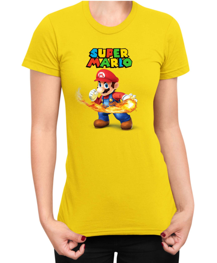 Дамска Тениска Super Mario Nintendo Mario Fireball 2