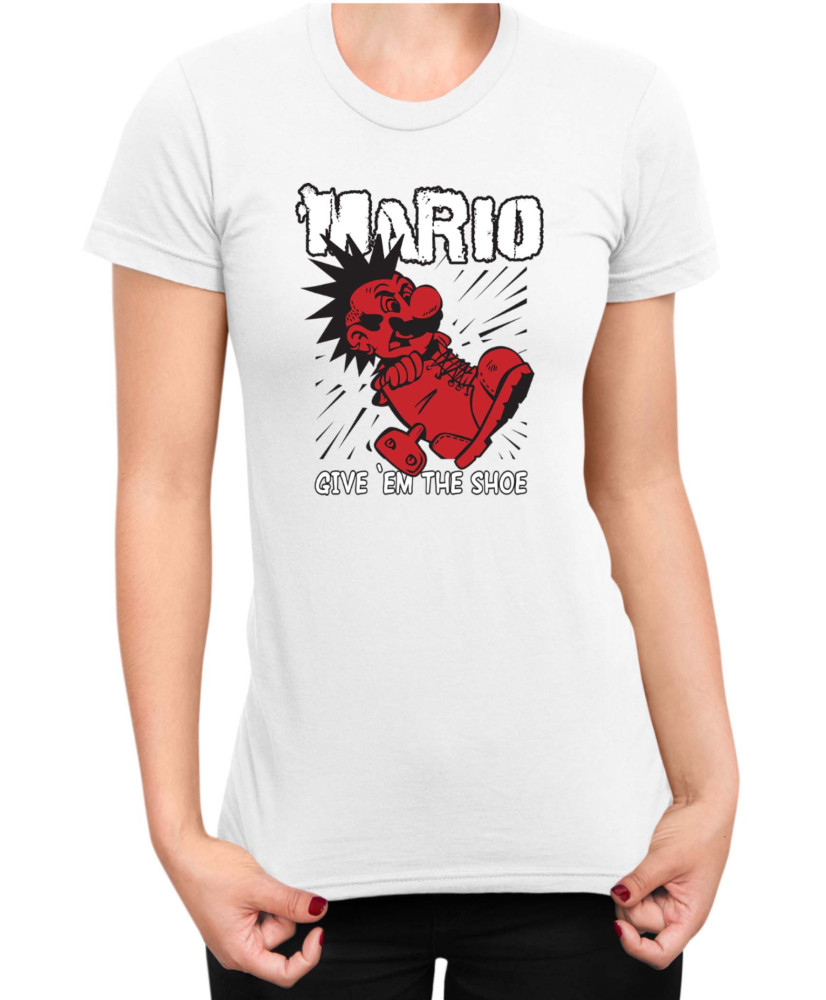 Дамска Тениска Super Mario Nintendo Mario Give Them The Shoe