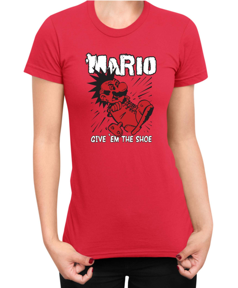 Дамска Тениска Super Mario Nintendo Mario Give Them The Shoe