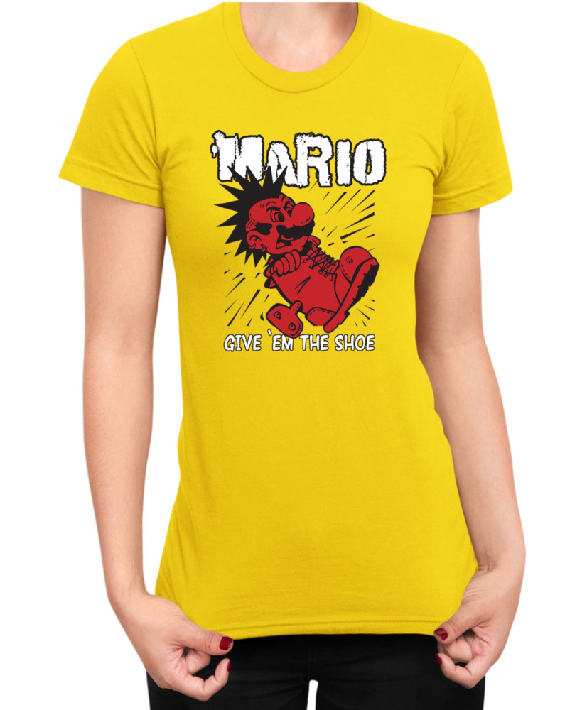 Дамска Тениска Super Mario Nintendo Mario Give Them The Shoe