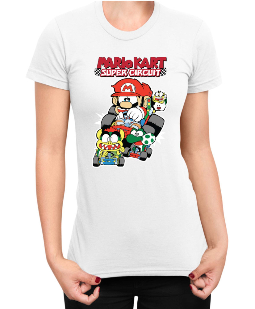 Дамска Тениска Super Mario Nintendo Mario Kart Super Circuit