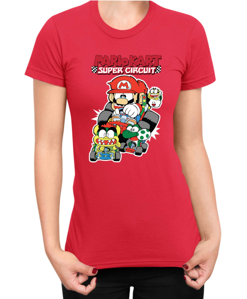 Дамска Тениска Super Mario Nintendo Mario Kart Super Circuit