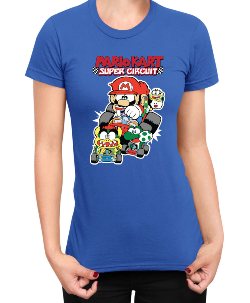 Дамска Тениска Super Mario Nintendo Mario Kart Super Circuit