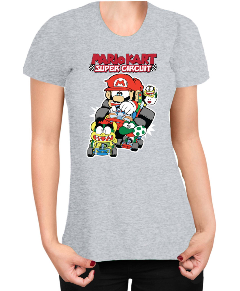 Дамска Тениска Super Mario Nintendo Mario Kart Super Circuit