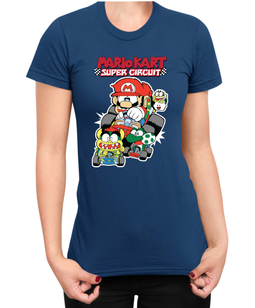 Дамска Тениска Super Mario Nintendo Mario Kart Super Circuit