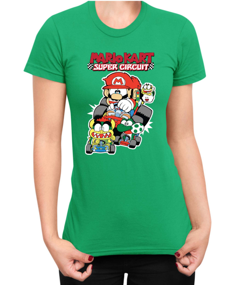 Дамска Тениска Super Mario Nintendo Mario Kart Super Circuit