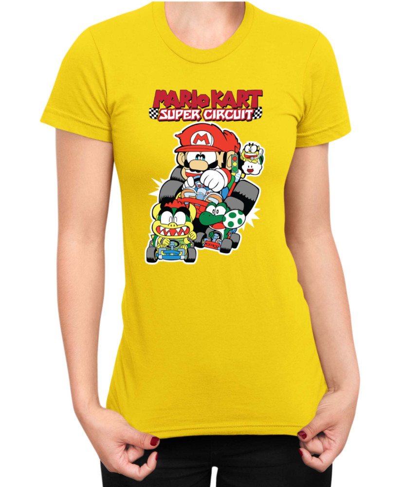 Дамска Тениска Super Mario Nintendo Mario Kart Super Circuit