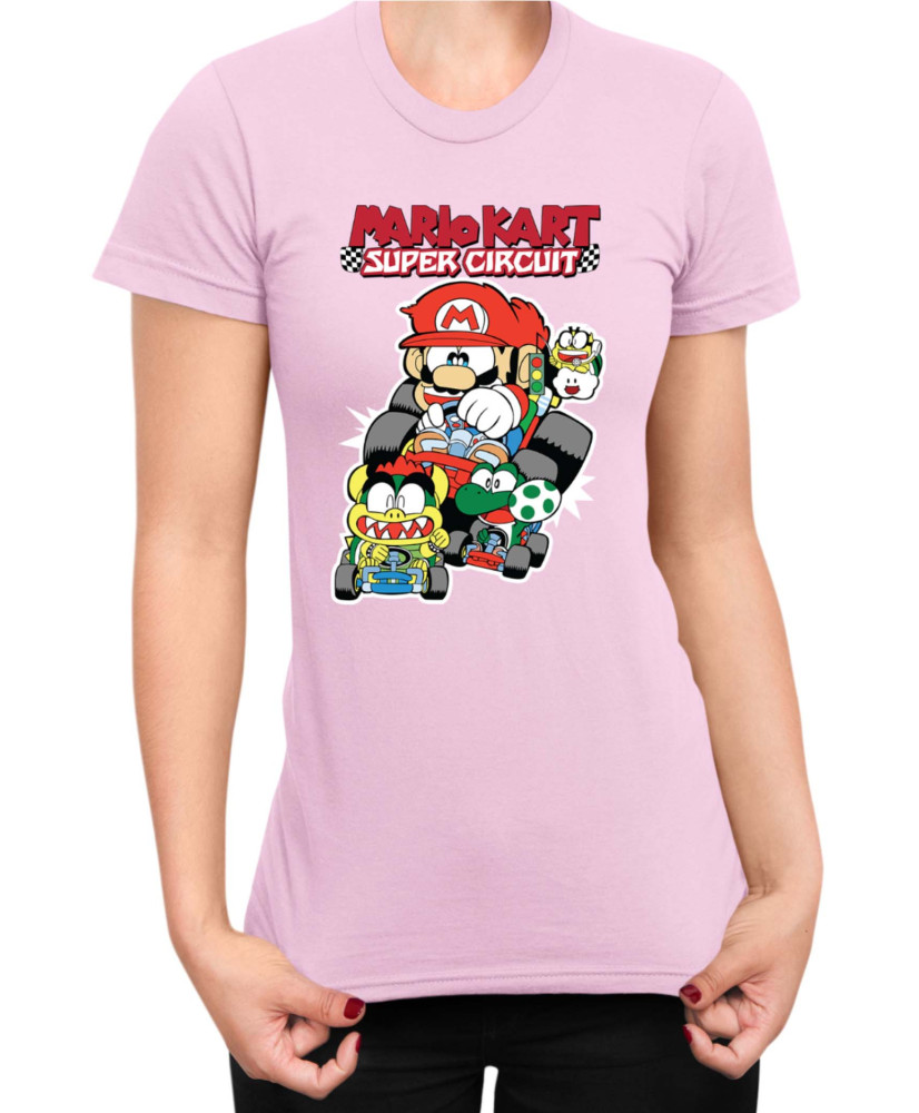 Дамска Тениска Super Mario Nintendo Mario Kart Super Circuit