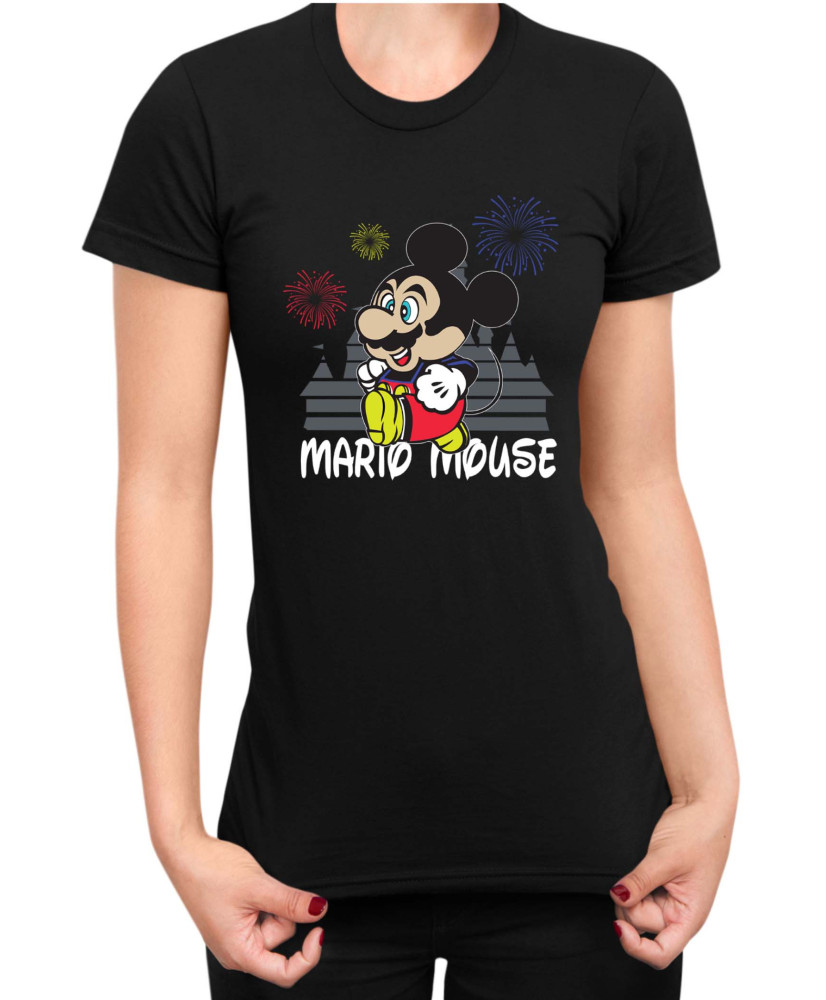 Дамска Тениска Super Mario Nintendo Mario Mouse Disney Castle