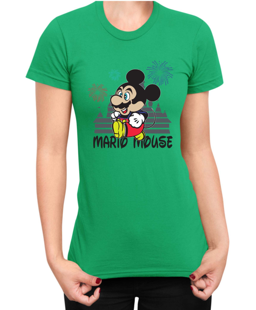 Дамска Тениска Super Mario Nintendo Mario Mouse Disney Castle