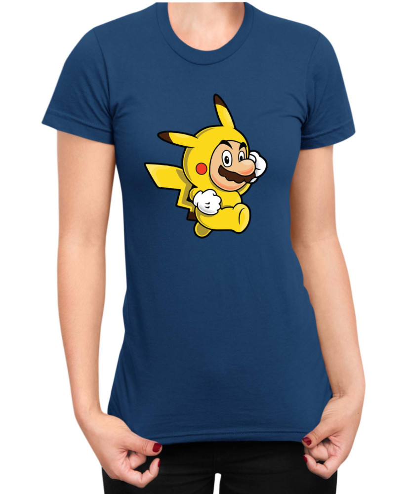 Дамска Тениска Super Mario Nintendo Mario Pikachu