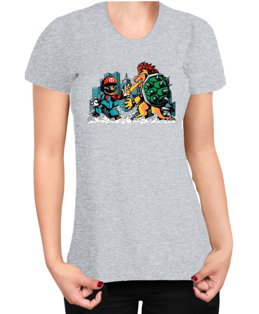 Дамска Тениска Super Mario Nintendo Mario Vs Bowser
