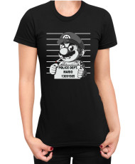 Дамска Тениска Super Mario Nintendo Mario Wanted Mugshot