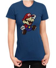 Дамска Тениска Super Mario Nintendo Mario Words Silhouette