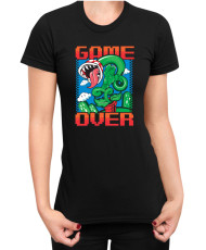 Дамска Тениска Super Mario Nintendo Piranha Plant Game Over