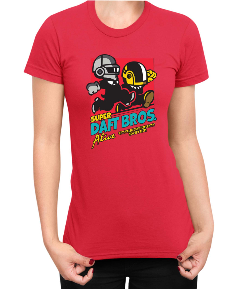 Дамска Тениска Super Mario Nintendo Super Daft Bros Дамска Тениска Super Mario Nintendo Super Daft Bros