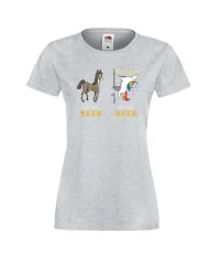 Дамска тениска BEFORE AFTER BEER еднорог