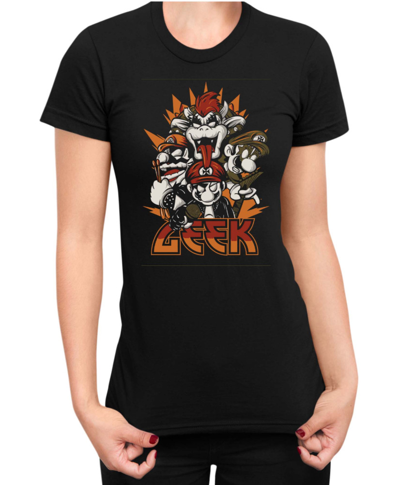 Дамска Тениска Super Mario Nintendo Mario Geek Дамска Тениска Super Mario Nintendo Mario Geek