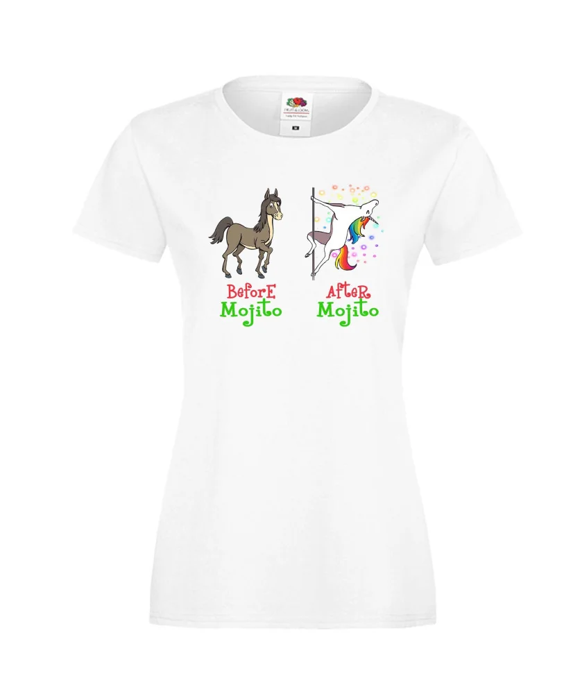 Дамска тениска BEFORE AFTER MOJITO еднорог