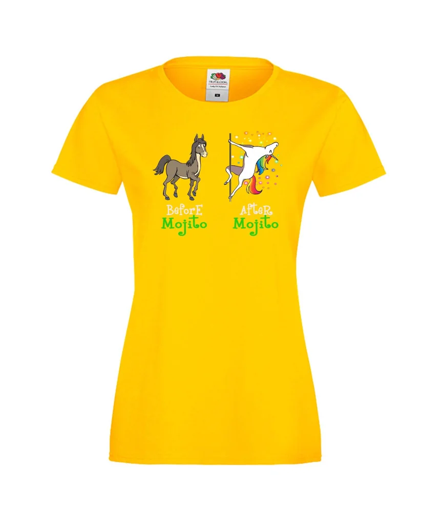 Дамска тениска BEFORE AFTER MOJITO еднорог