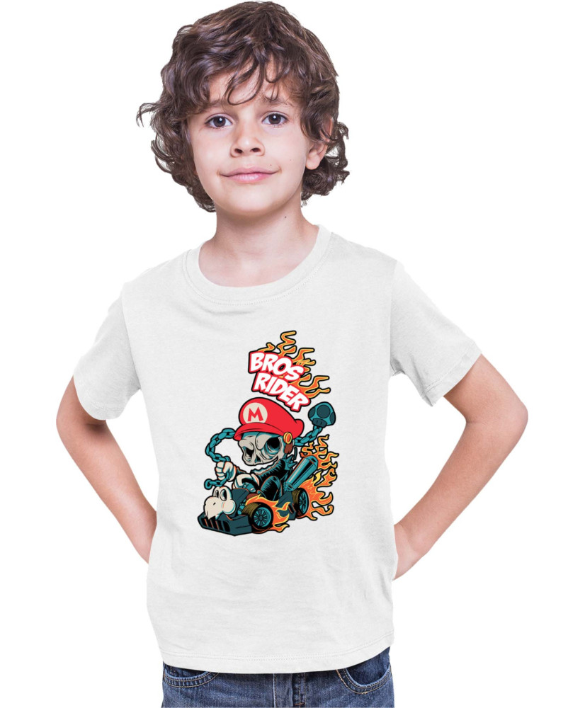 Детска Тениска Super Mario Nintendo Bros Rider Ghost Rider