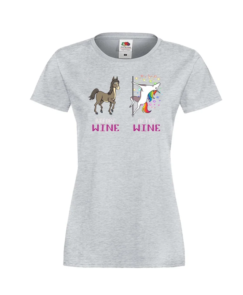 Дамска тениска BEFORE AFTER WHINE еднорог