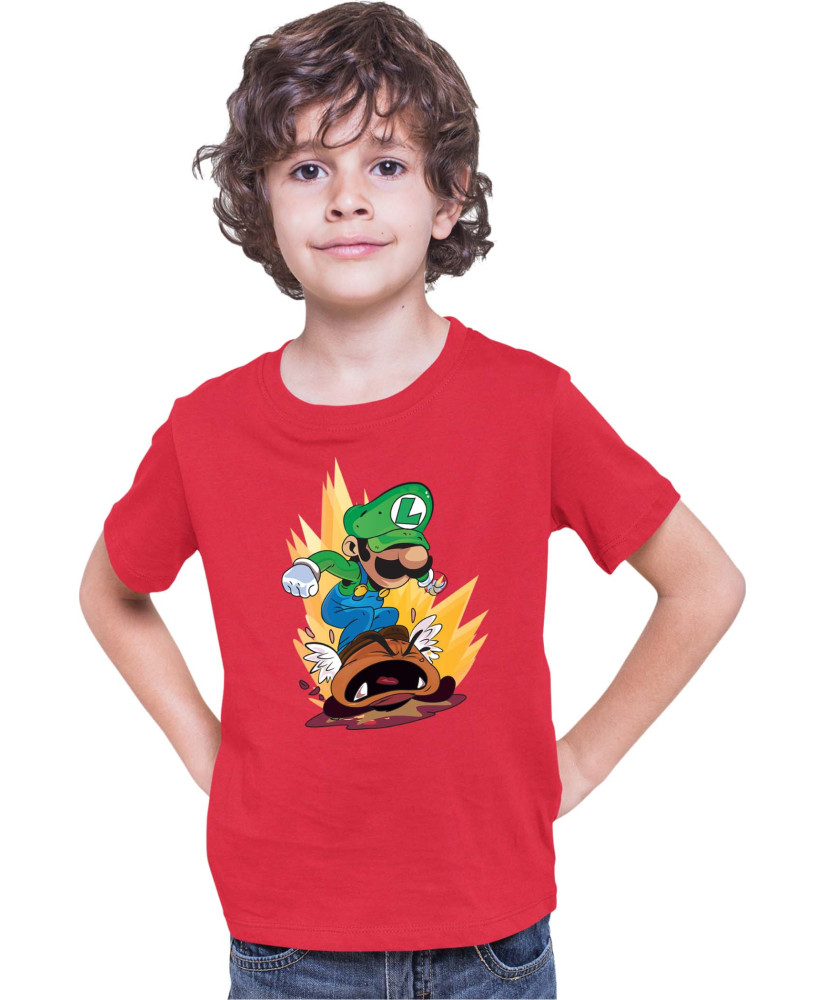 Детска Тениска Super Mario Nintendo Luigi Goomba Smash
