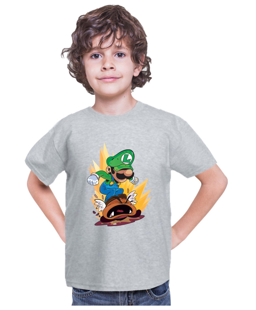 Детска Тениска Super Mario Nintendo Luigi Goomba Smash