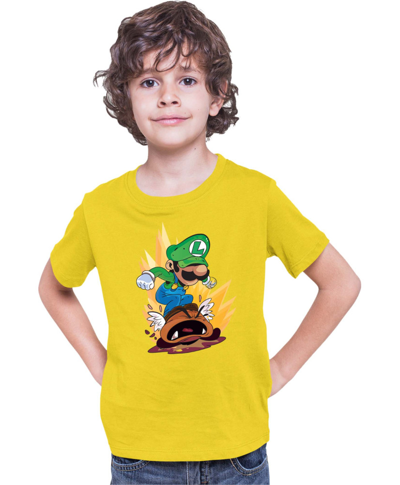 Детска Тениска Super Mario Nintendo Luigi Goomba Smash