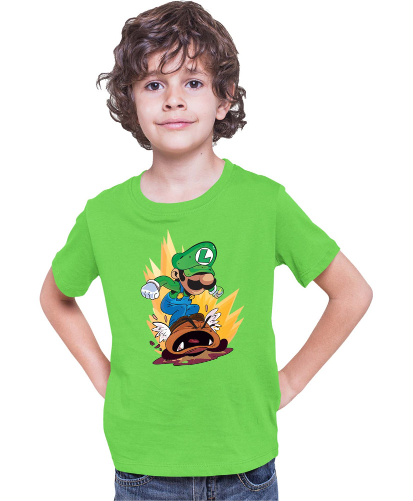 Детска Тениска Super Mario Nintendo Luigi Goomba Smash