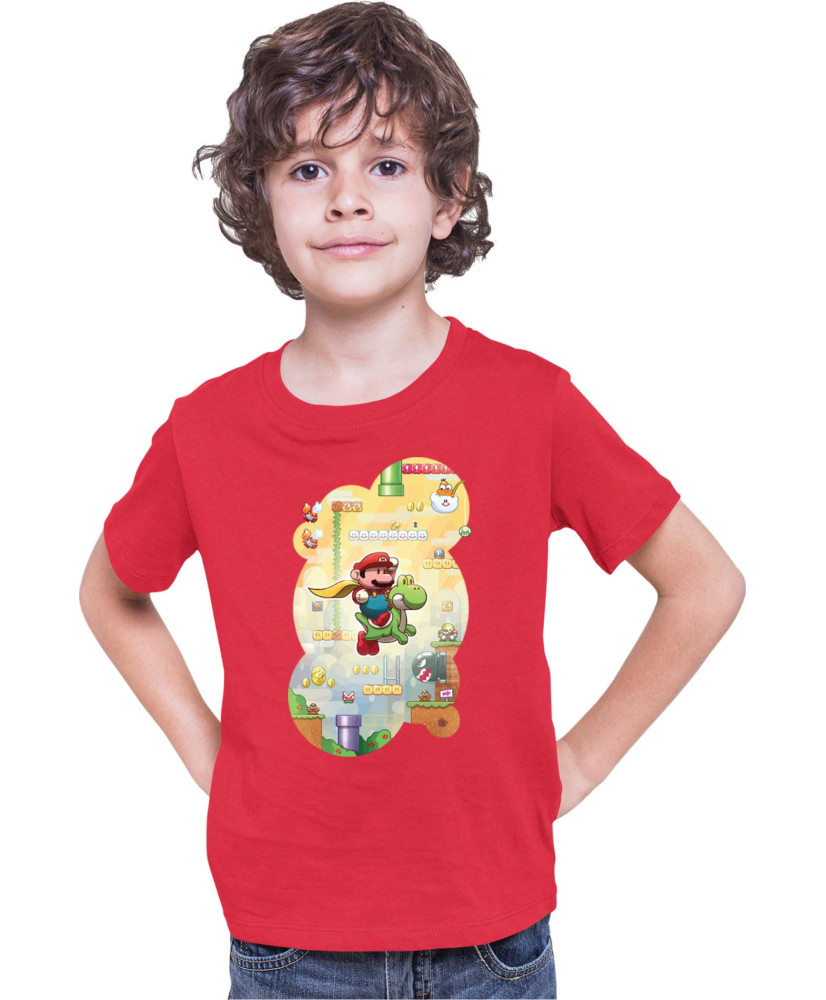 Детска Тениска Super Mario Nintendo Mario & Yoshi Game Scene