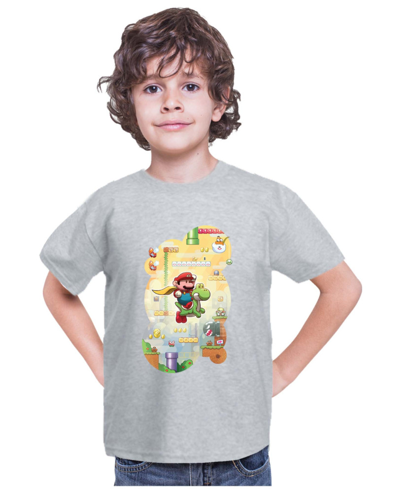 Детска Тениска Super Mario Nintendo Mario & Yoshi Game Scene