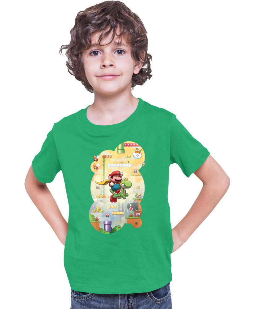 Детска Тениска Super Mario Nintendo Mario & Yoshi Game Scene