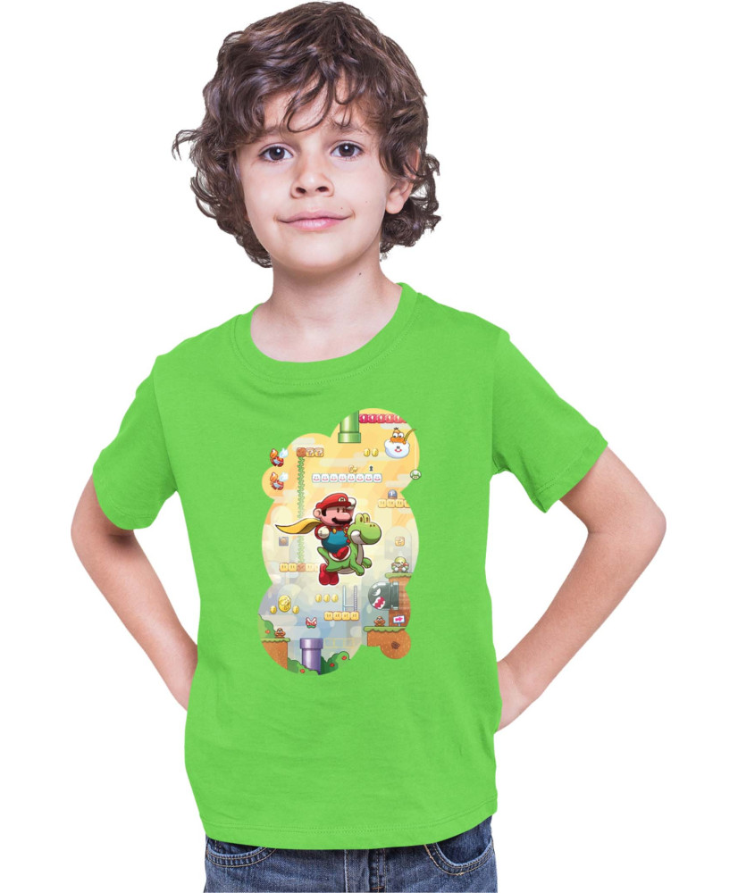 Детска Тениска Super Mario Nintendo Mario & Yoshi Game Scene