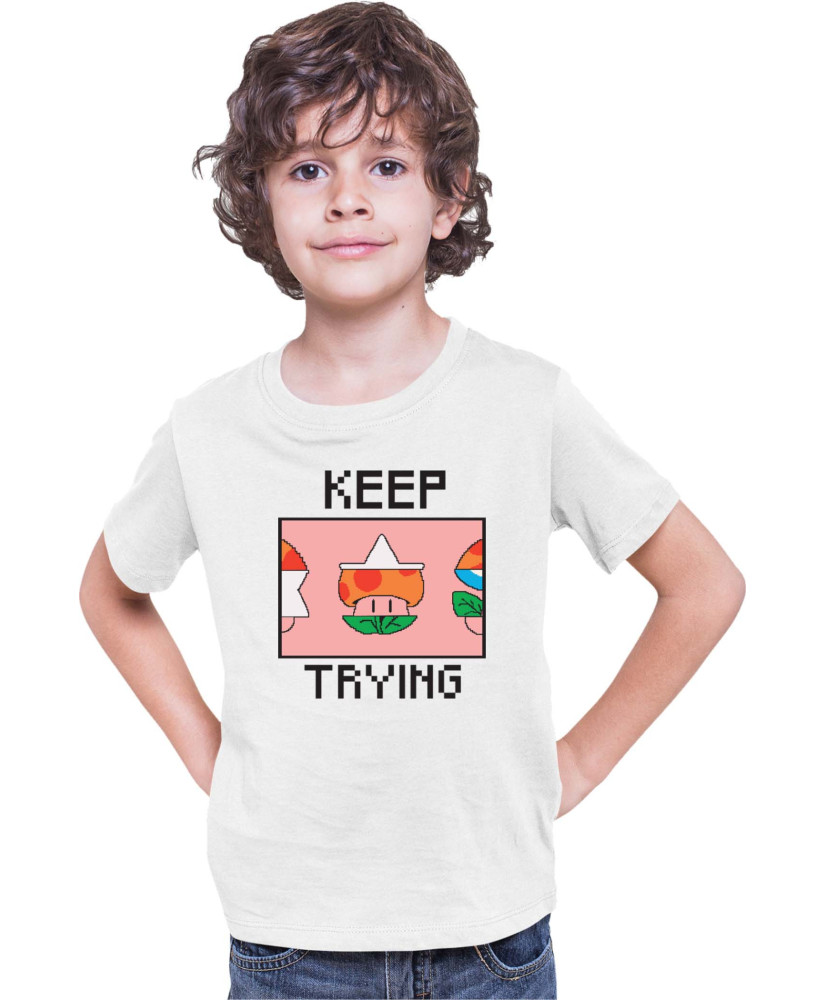 Детска Тениска Super Mario Nintendo Mario Bros 3 Keep Trying