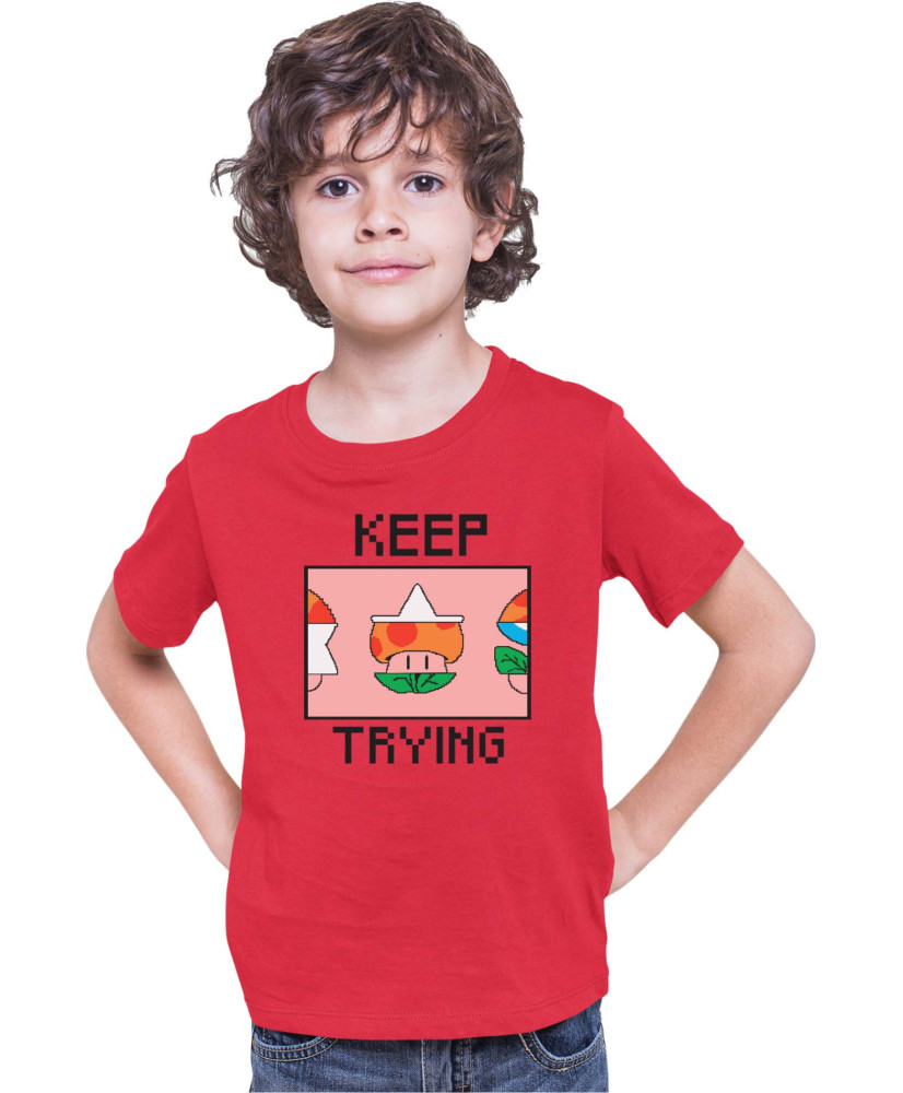 Детска Тениска Super Mario Nintendo Mario Bros 3 Keep Trying