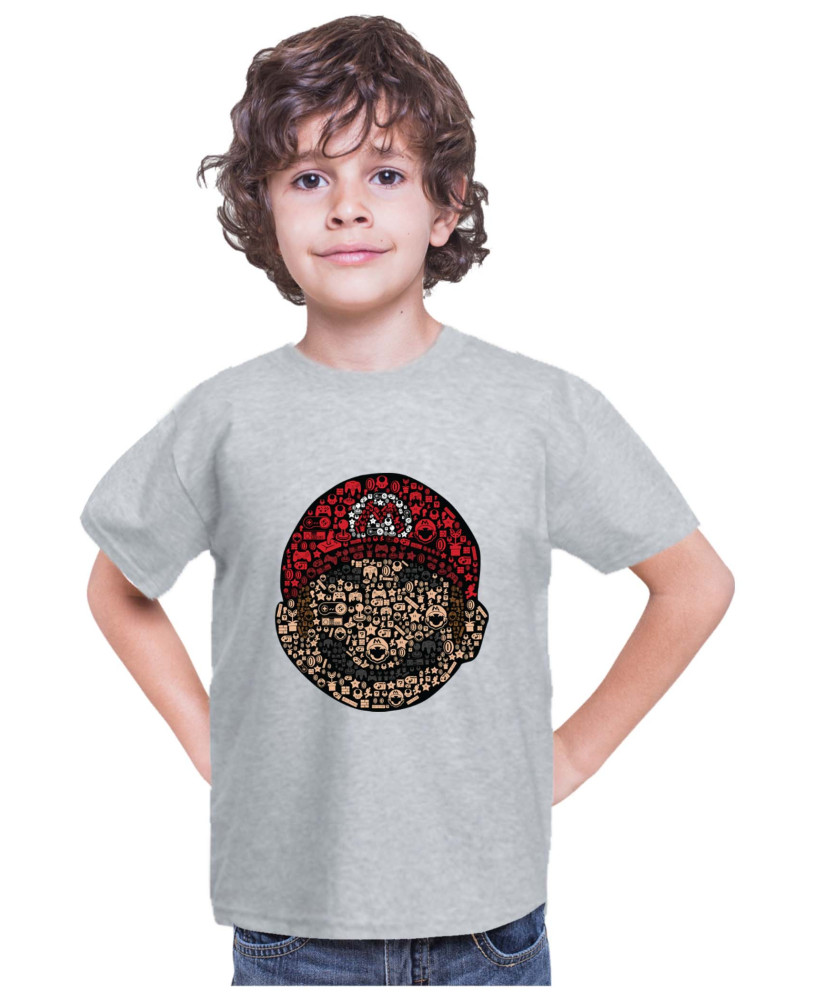 Детска Тениска Super Mario Nintendo Mario Face Gamer Elements