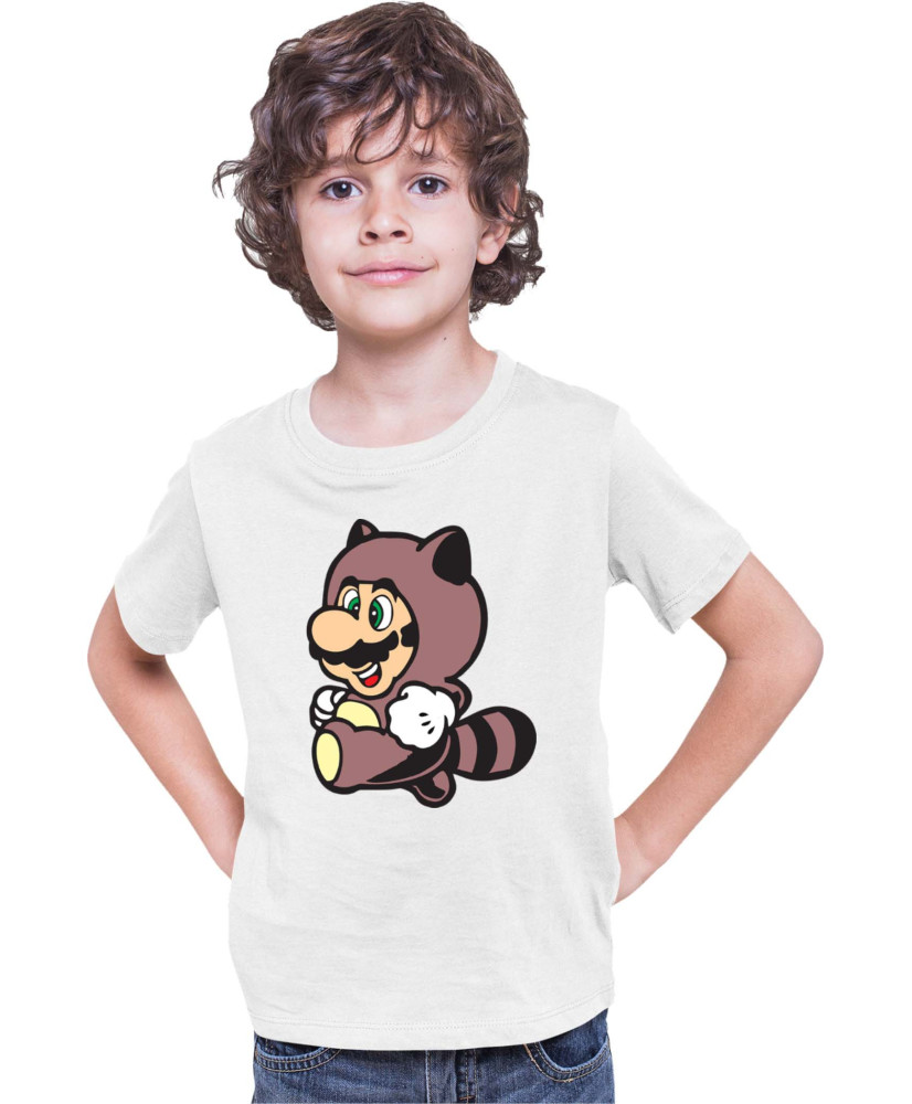 Детска Тениска Super Mario Nintendo Mario Raccoon Costume
