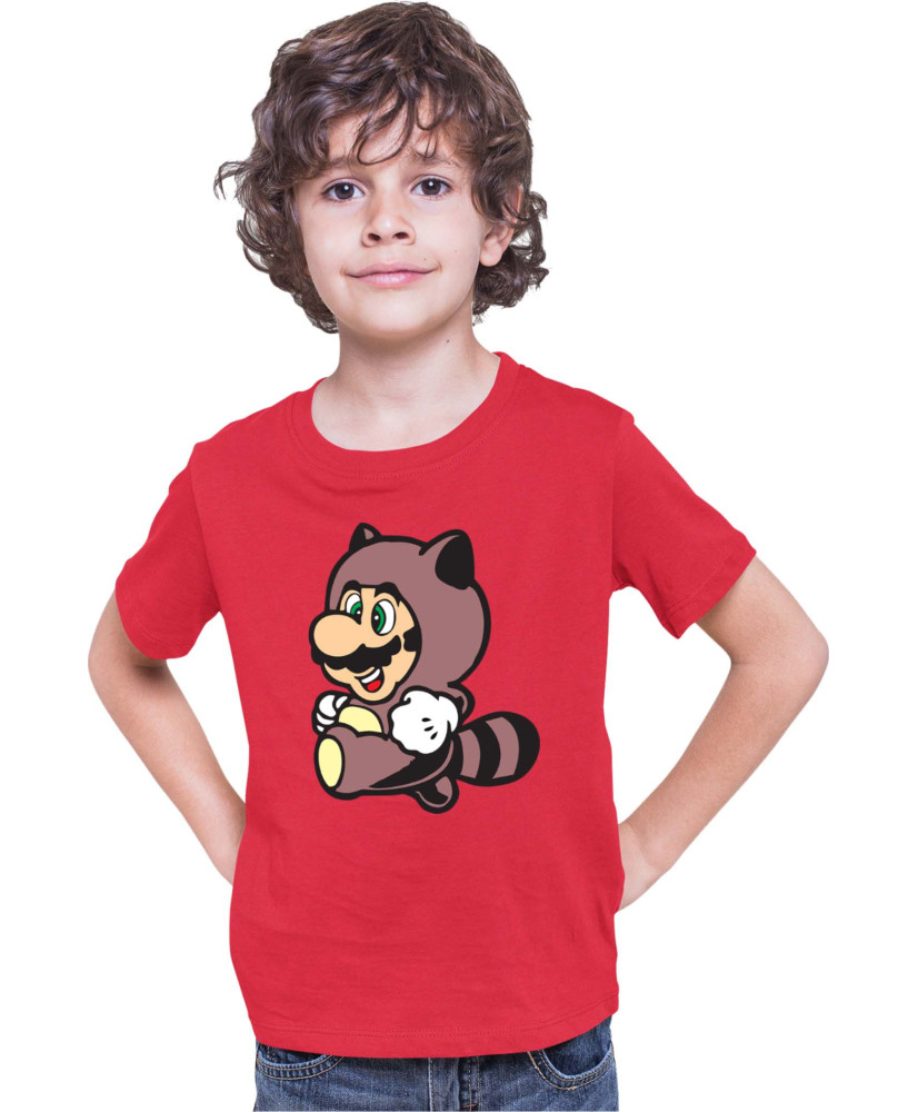 Детска Тениска Super Mario Nintendo Mario Raccoon Costume Детска Тениска Super Mario Nintendo Mario Raccoon Costume