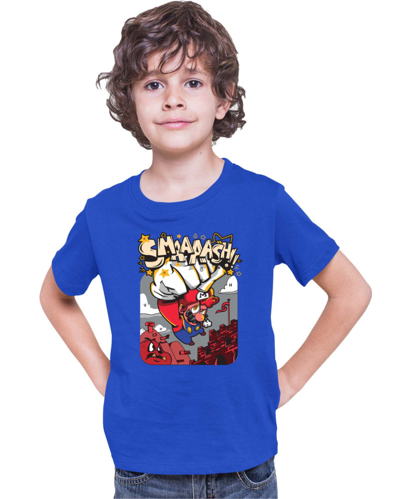 Детска Тениска Super Mario Nintendo Mario Smaaaash Детска Тениска Super Mario Nintendo Mario Smaaaash