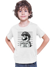 Детска Тениска Super Mario Nintendo Mario Wanted Mugshot
