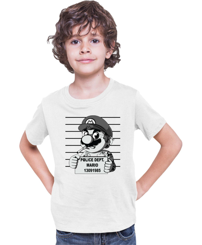 Детска Тениска Super Mario Nintendo Mario Wanted Mugshot