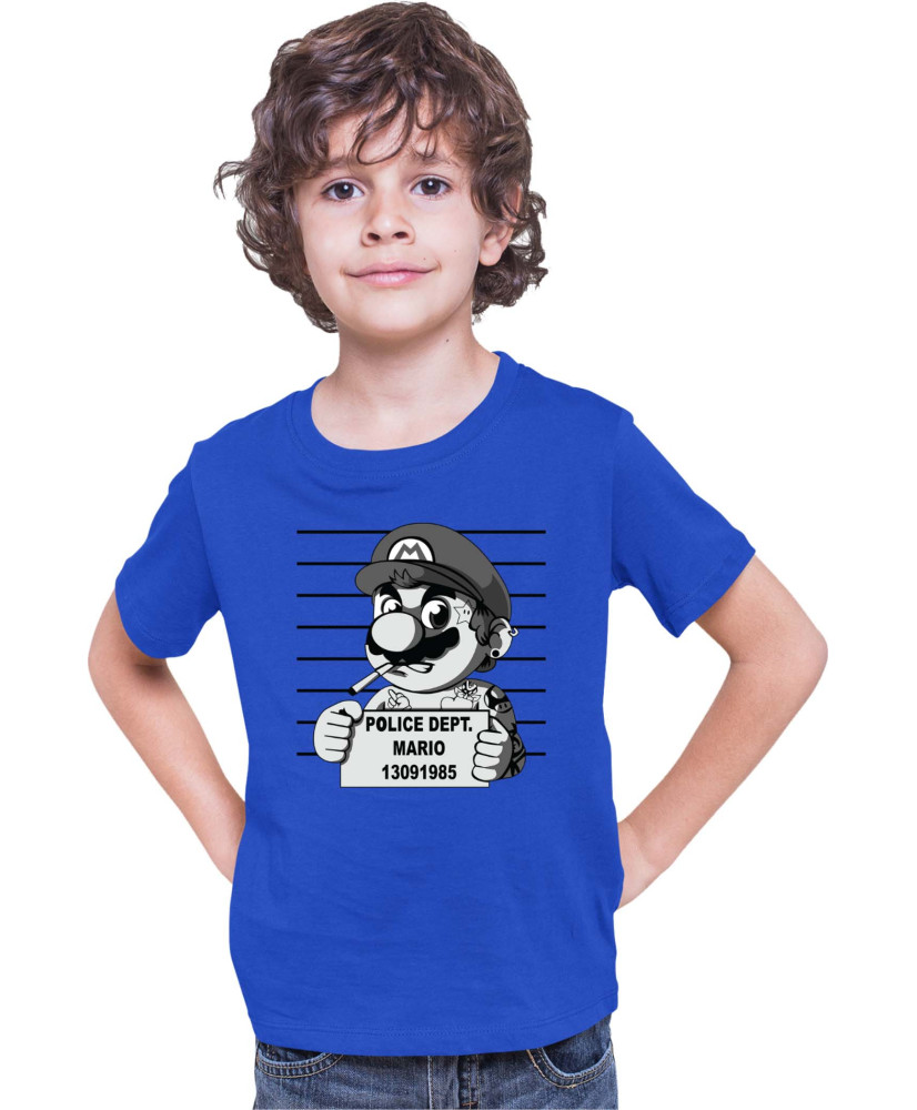 Детска Тениска Super Mario Nintendo Mario Wanted Mugshot Детска Тениска Super Mario Nintendo Mario Wanted Mugshot