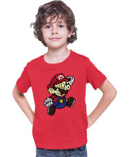 Детска Тениска Super Mario Nintendo Mario Words Silhouette