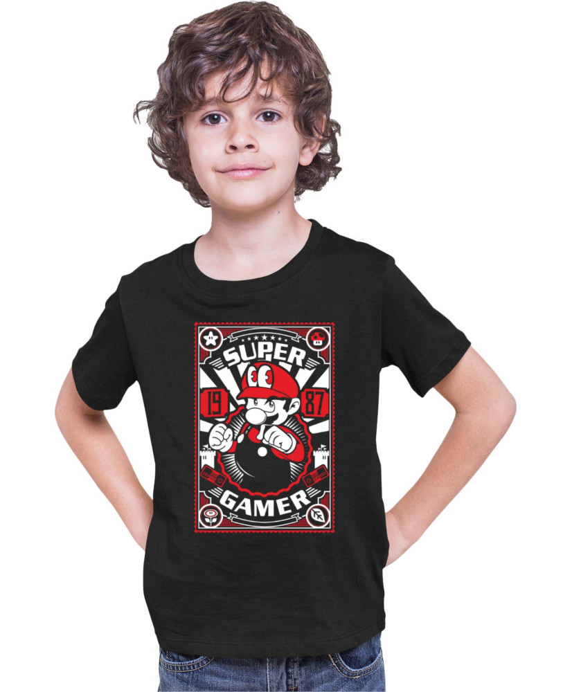 Детска Тениска Super Mario Nintendo Mario Bross Retro Gamer Детска Тениска Super Mario Nintendo Mario Bross Retro Gamer