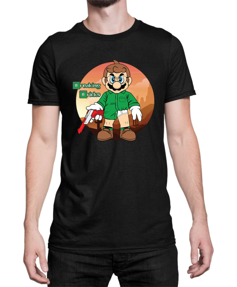 Мъжка Тениска Super Mario Nintendo Breaking Bricks