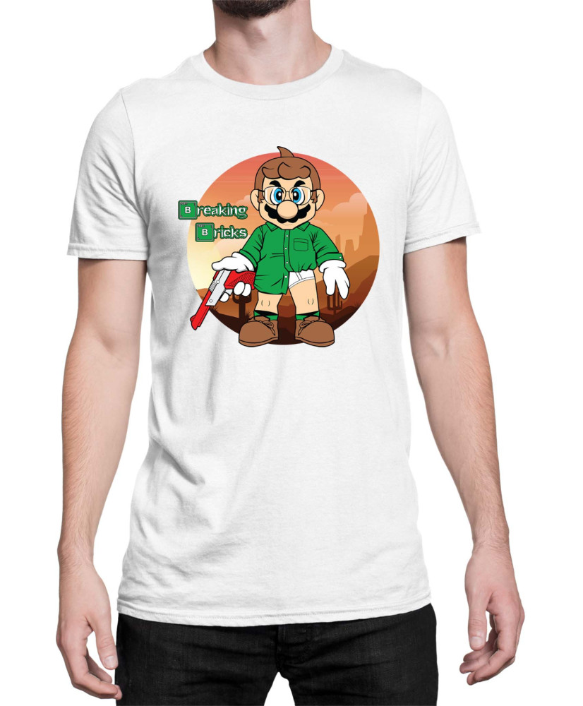Мъжка Тениска Super Mario Nintendo Breaking Bricks