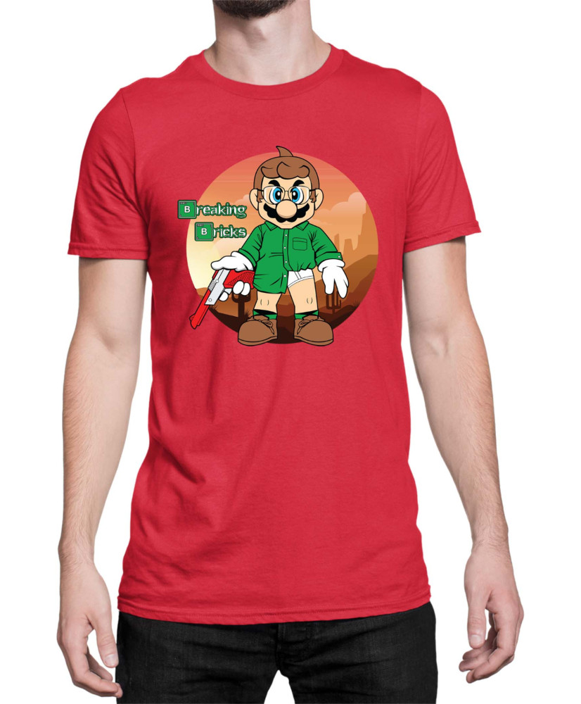 Мъжка Тениска Super Mario Nintendo Breaking Bricks